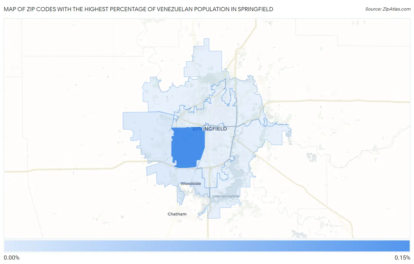 Zip Codes with the Highest Percentage of Venezuelan Population in Springfield Map