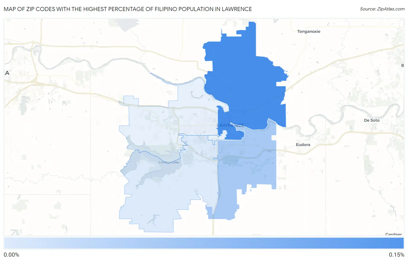 Zip Codes with the Highest Percentage of Filipino Population in Lawrence Map
