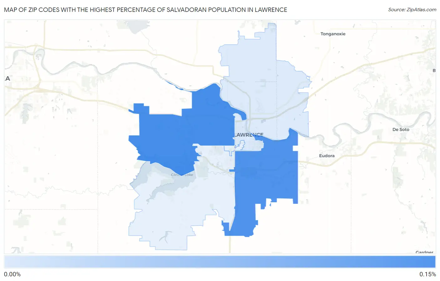 Zip Codes with the Highest Percentage of Salvadoran Population in Lawrence Map