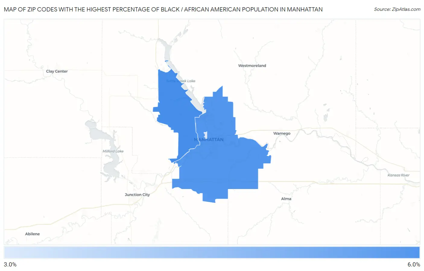 Zip Codes with the Highest Percentage of Black / African American Population in Manhattan Map