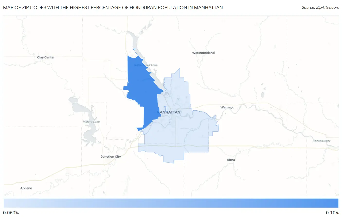 Zip Codes with the Highest Percentage of Honduran Population in Manhattan Map