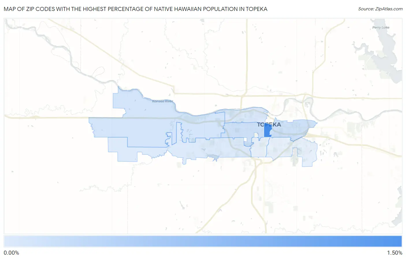 Zip Codes with the Highest Percentage of Native Hawaiian Population in Topeka Map