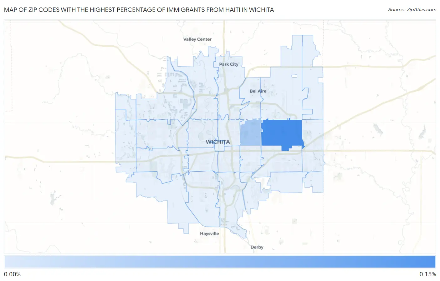Zip Codes with the Highest Percentage of Immigrants from Haiti in Wichita Map
