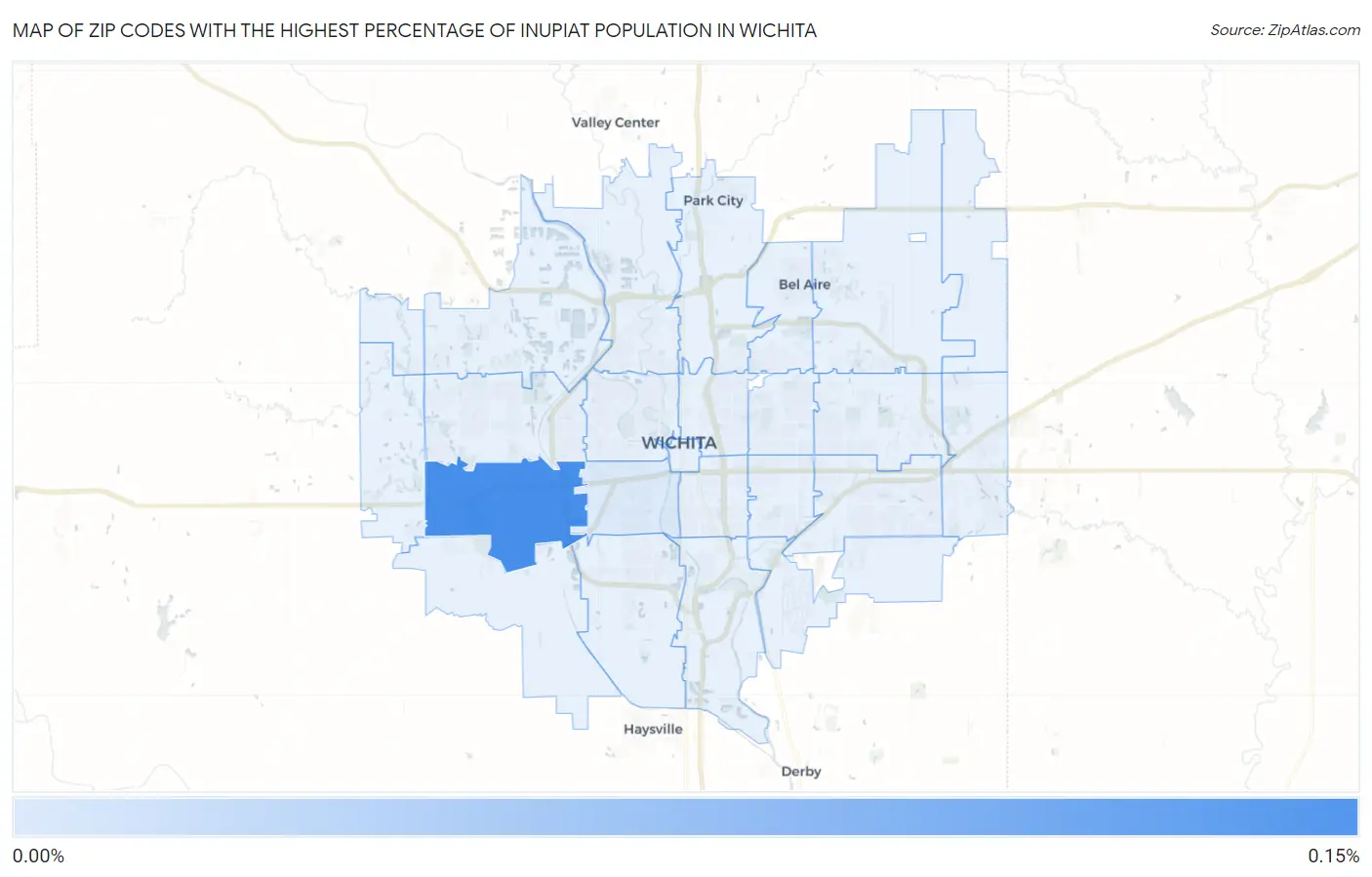 Zip Codes with the Highest Percentage of Inupiat Population in Wichita Map