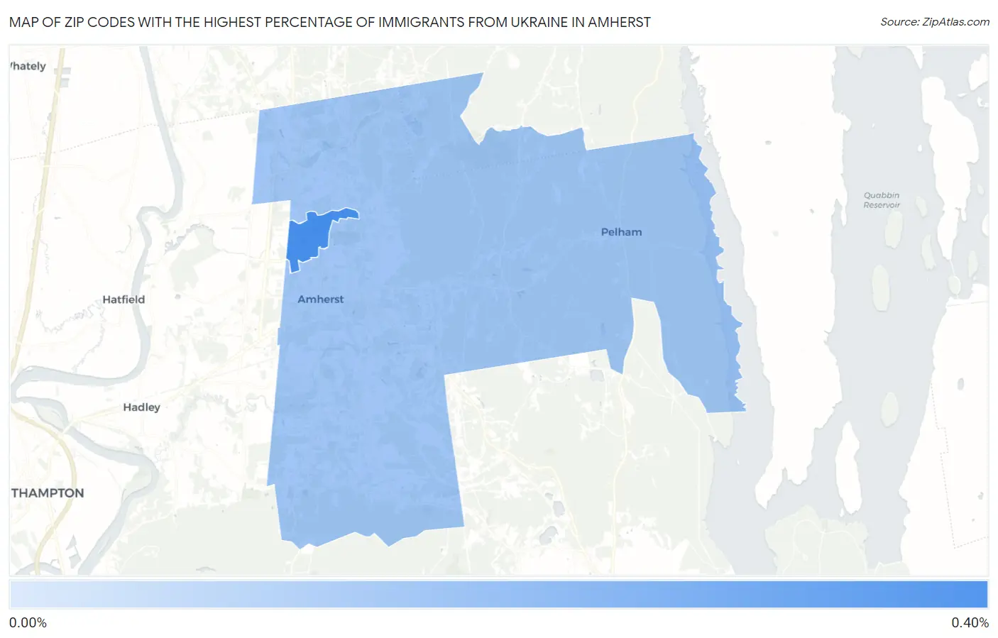 Zip Codes with the Highest Percentage of Immigrants from Ukraine in Amherst Map