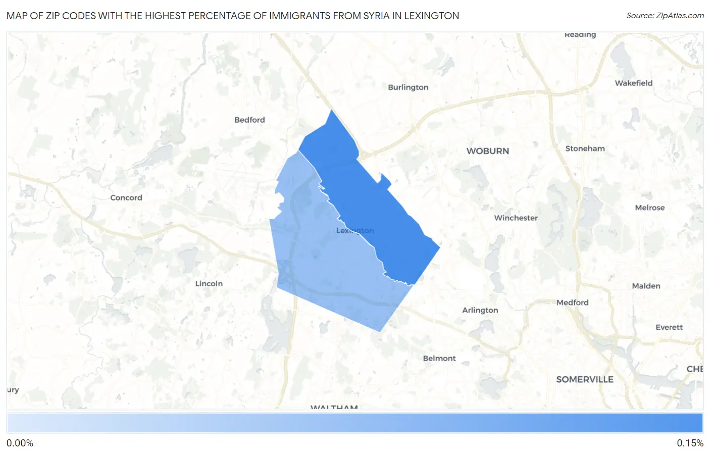 Zip Codes with the Highest Percentage of Immigrants from Syria in Lexington Map