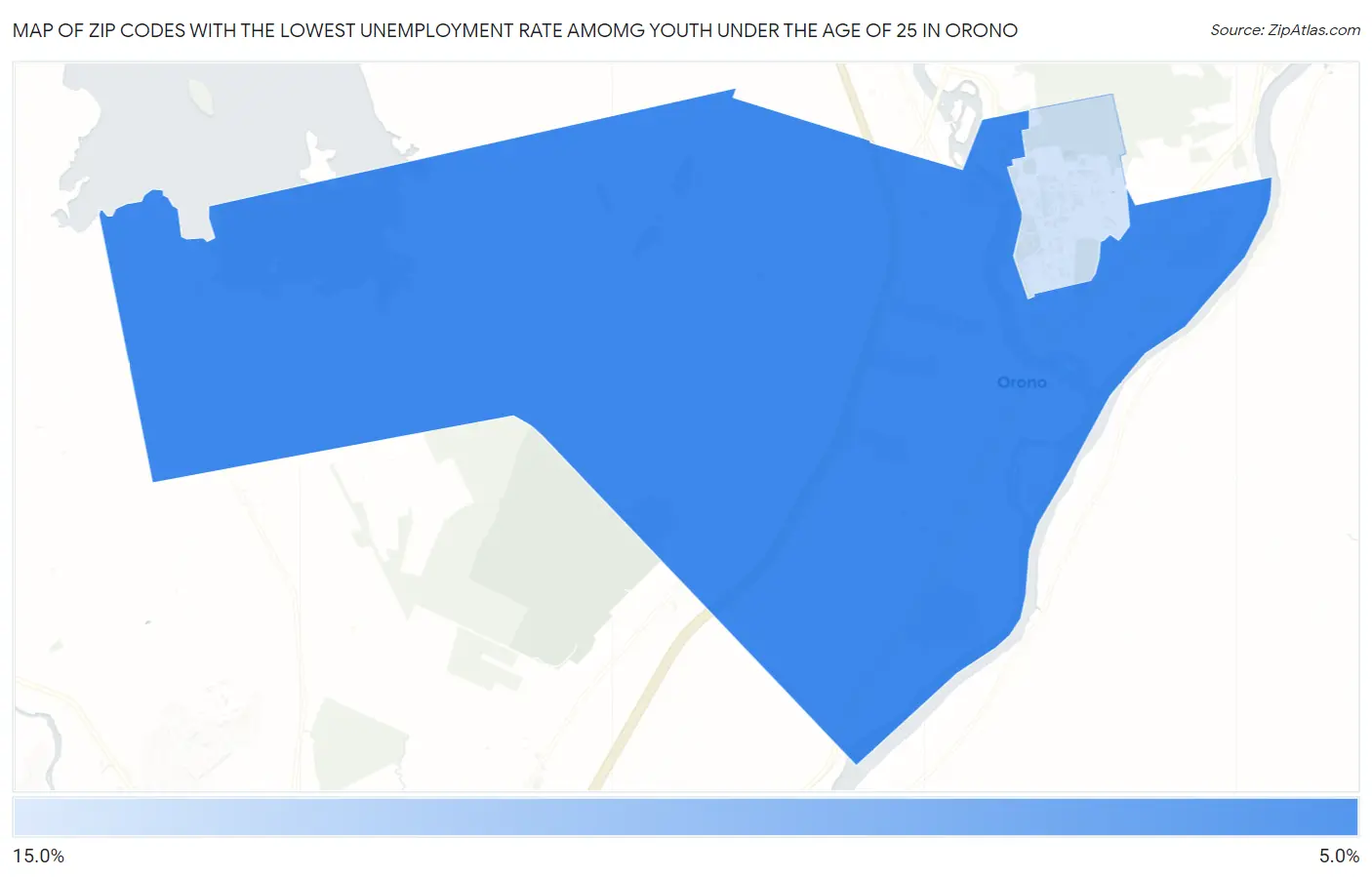 Zip Codes with the Lowest Unemployment Rate Amomg Youth Under the Age of 25 in Orono Map