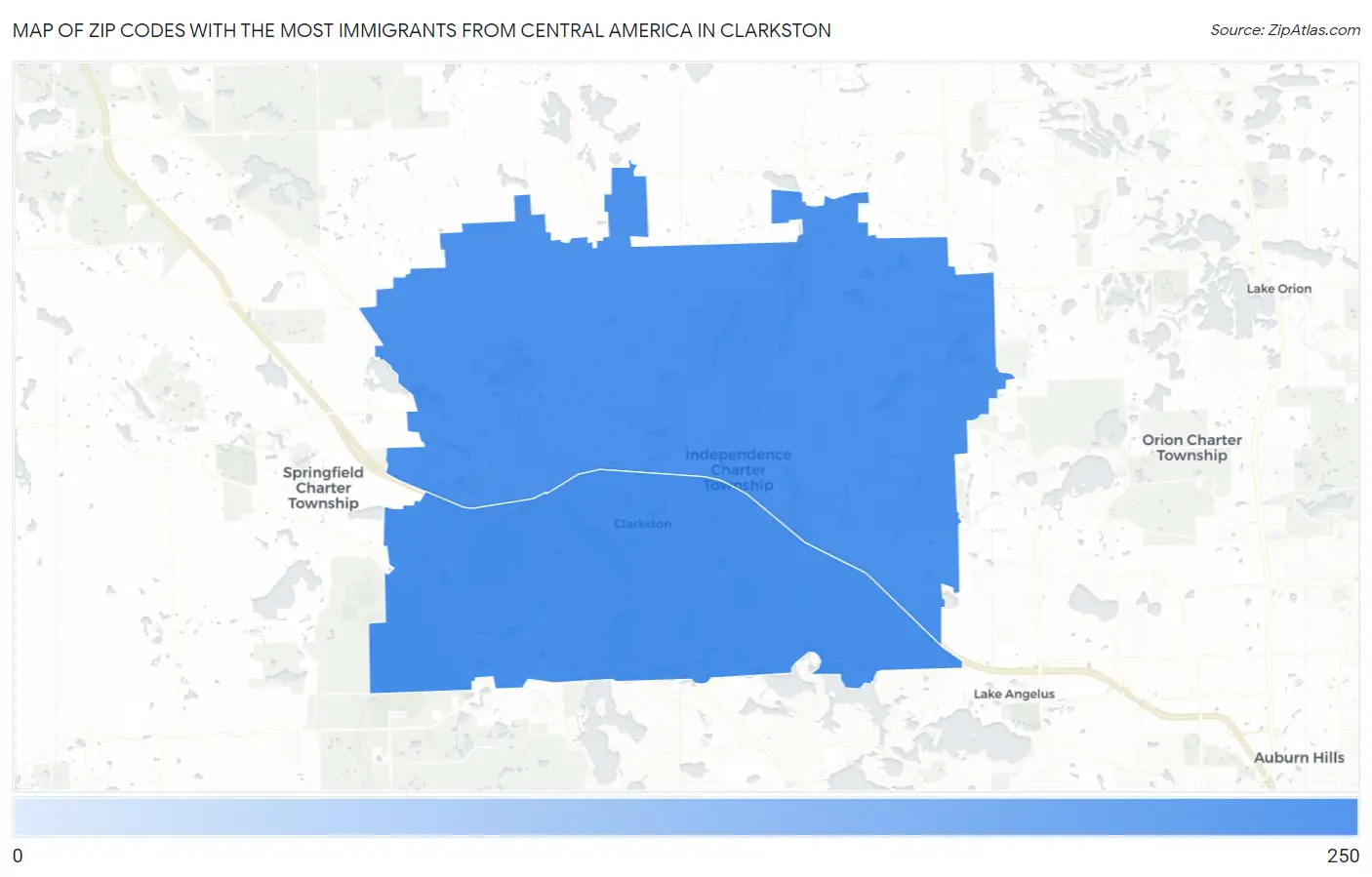 Zip Codes with the Most Immigrants from Central America in Clarkston Map
