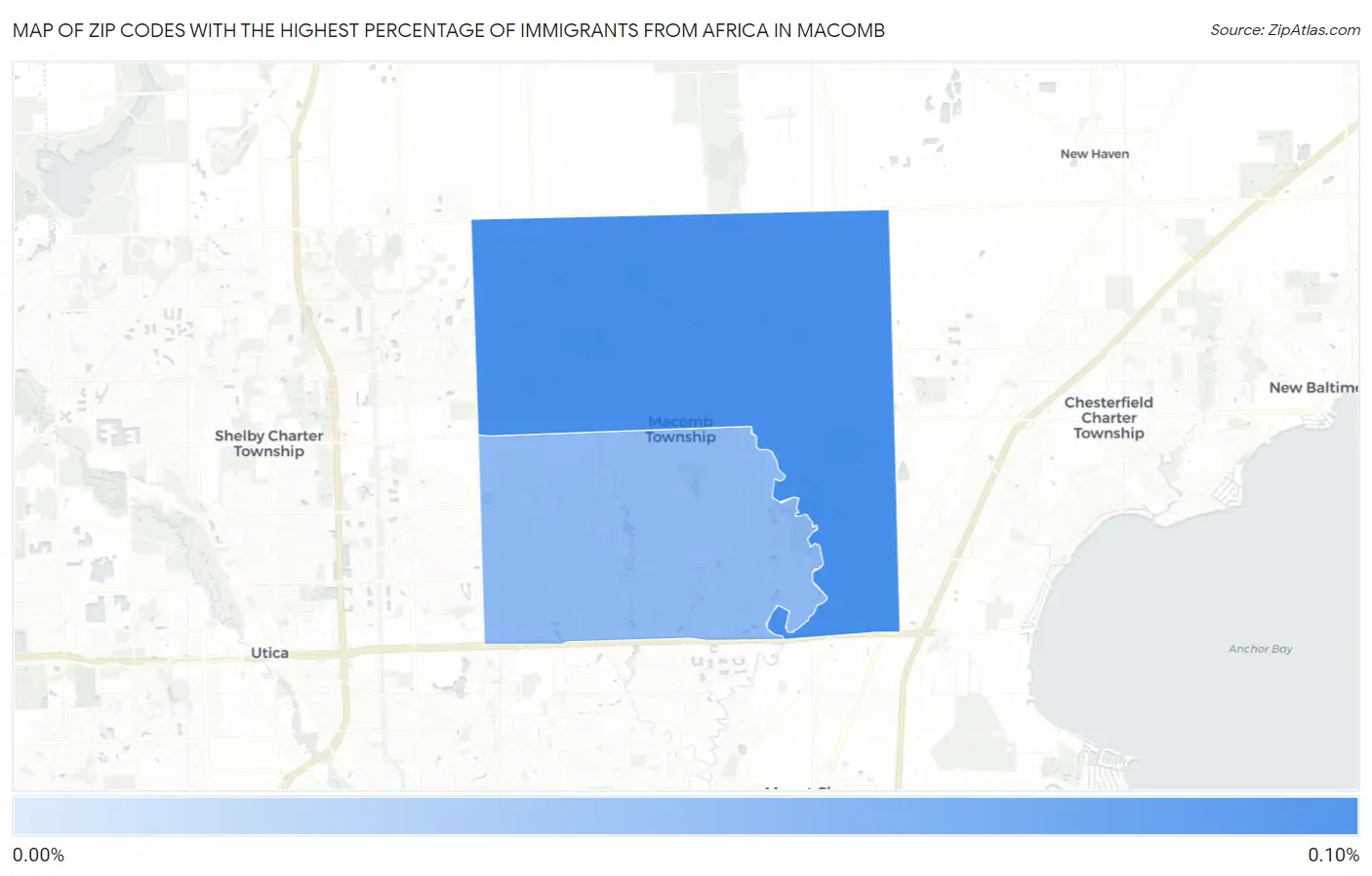Zip Codes with the Highest Percentage of Immigrants from Africa in Macomb Map
