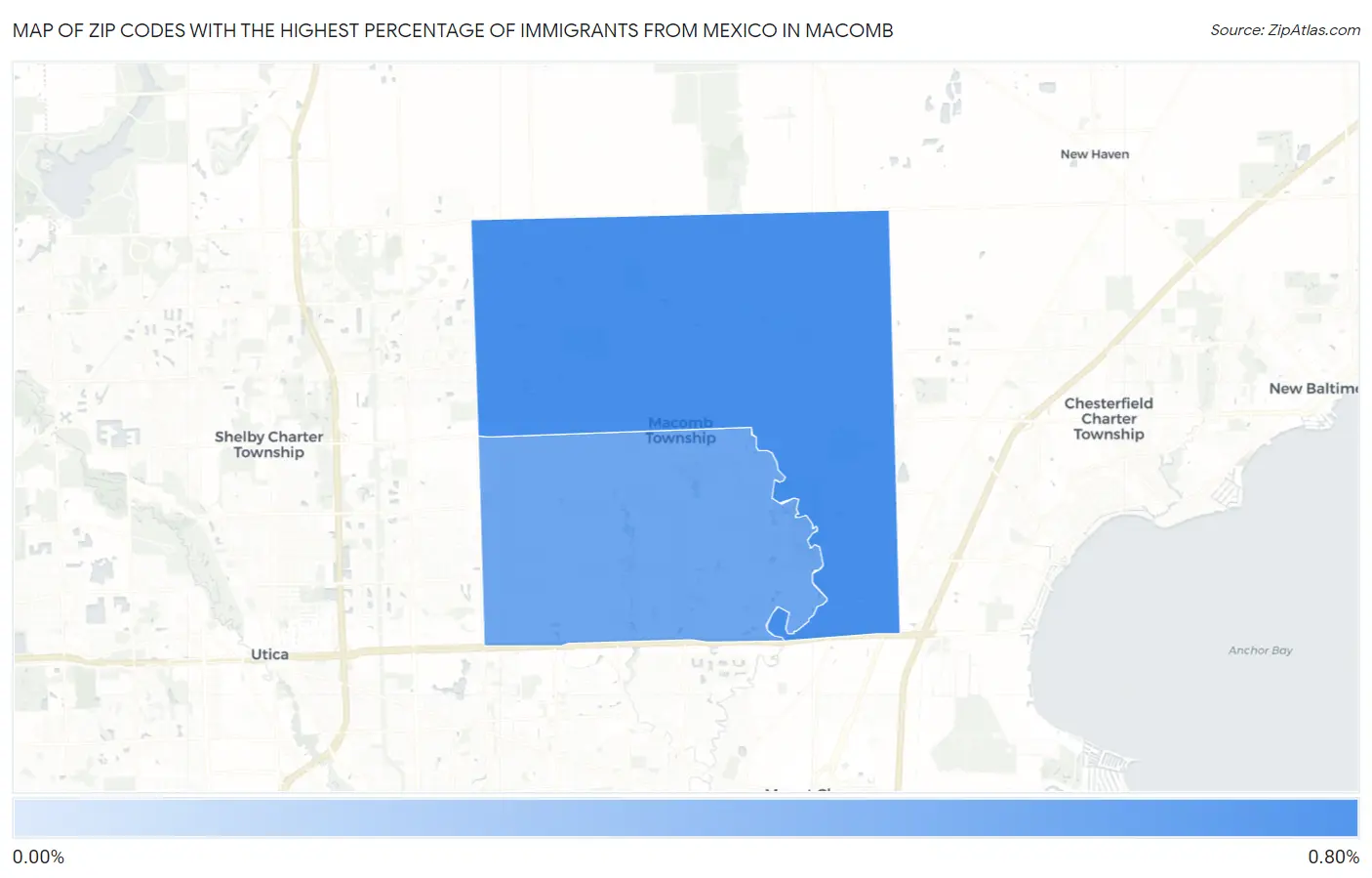 Zip Codes with the Highest Percentage of Immigrants from Mexico in Macomb Map
