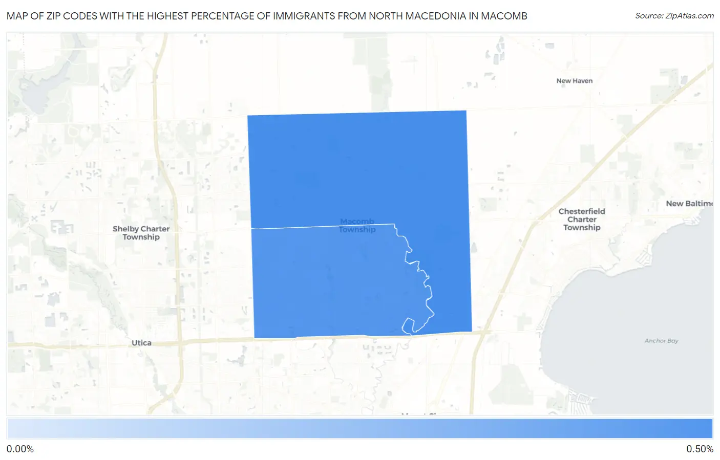 Zip Codes with the Highest Percentage of Immigrants from North Macedonia in Macomb Map