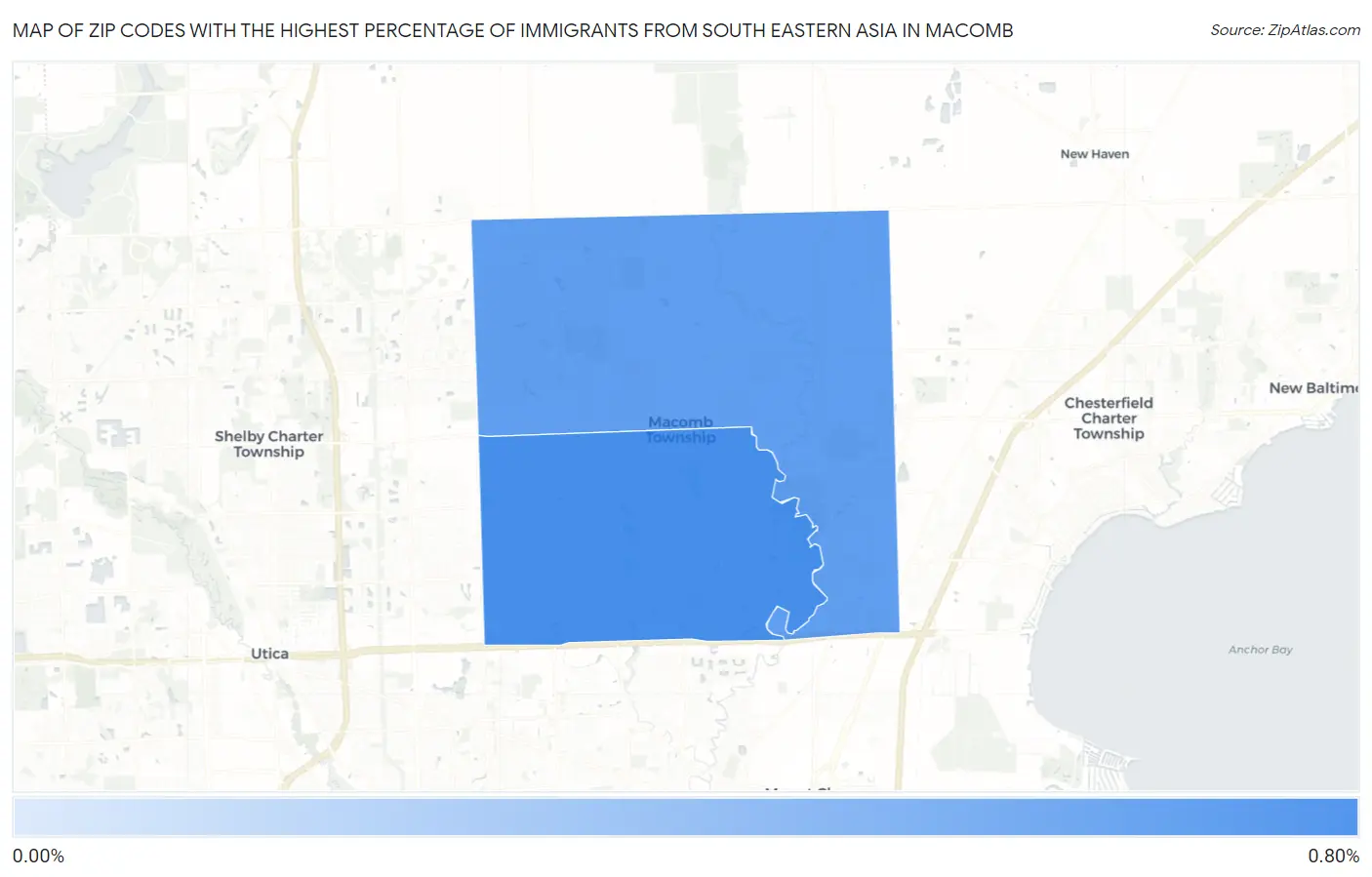 Zip Codes with the Highest Percentage of Immigrants from South Eastern Asia in Macomb Map