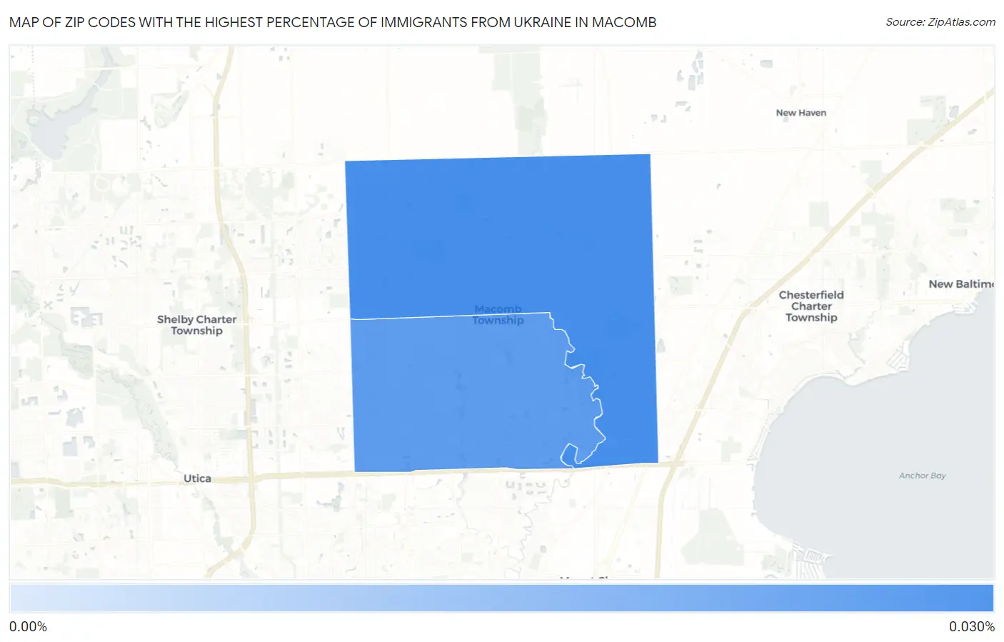 Zip Codes with the Highest Percentage of Immigrants from Ukraine in Macomb Map