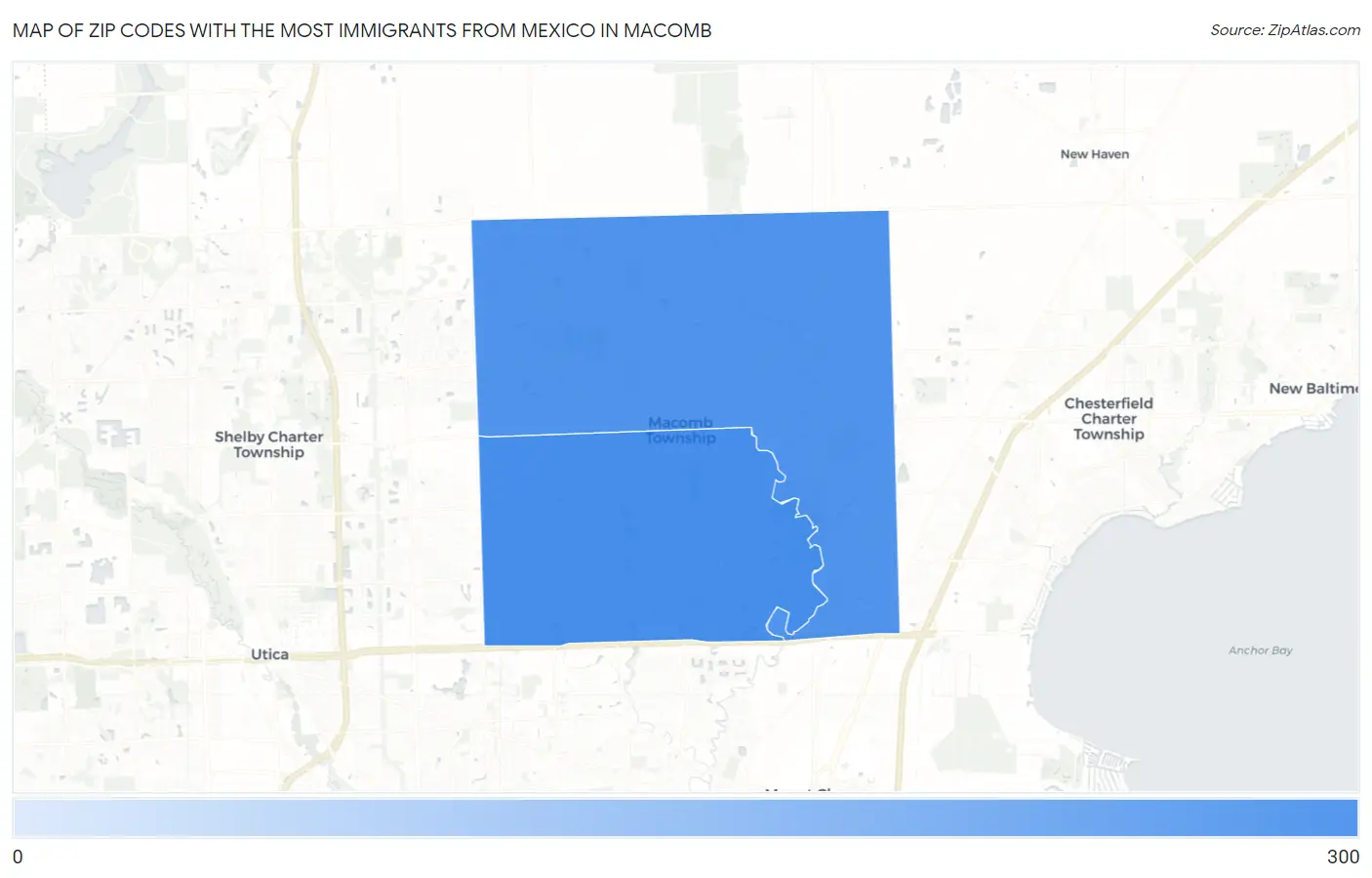 Zip Codes with the Most Immigrants from Mexico in Macomb Map