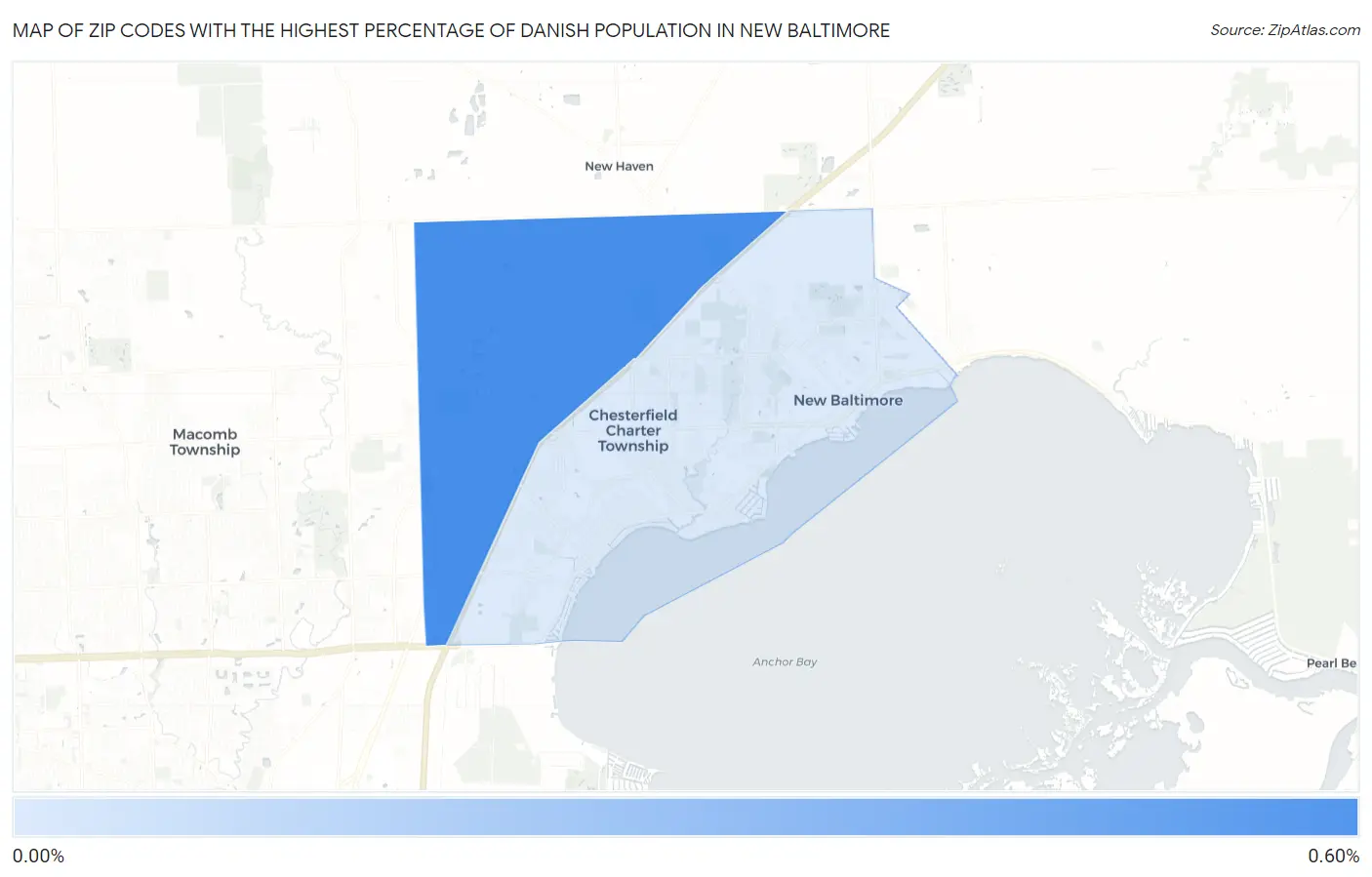 Zip Codes with the Highest Percentage of Danish Population in New Baltimore Map