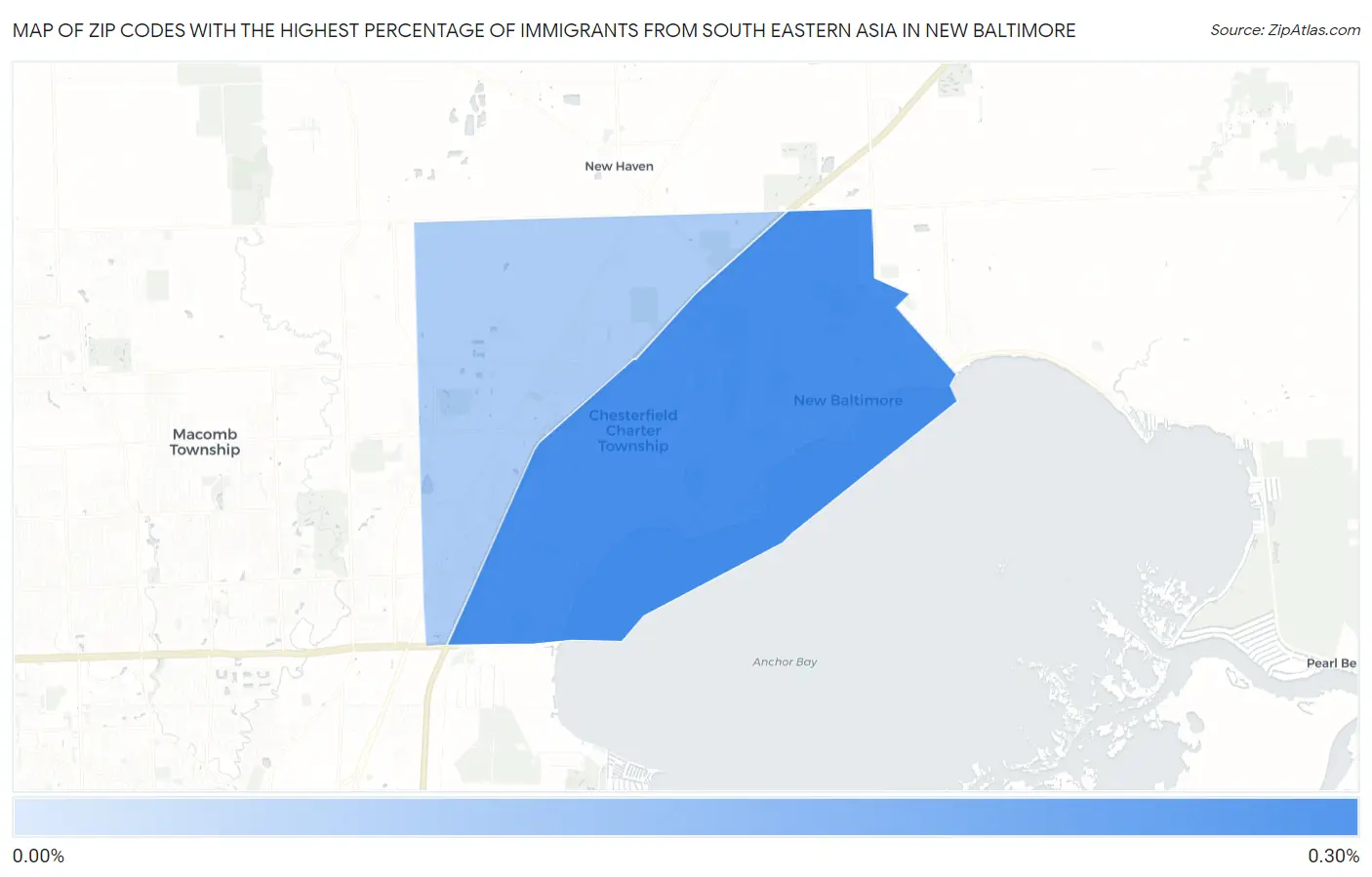 Zip Codes with the Highest Percentage of Immigrants from South Eastern Asia in New Baltimore Map