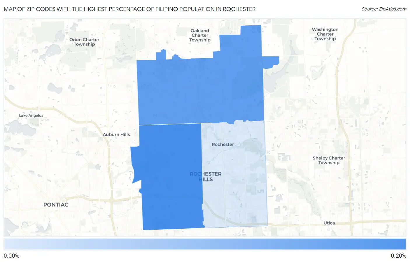 Zip Codes with the Highest Percentage of Filipino Population in Rochester Map