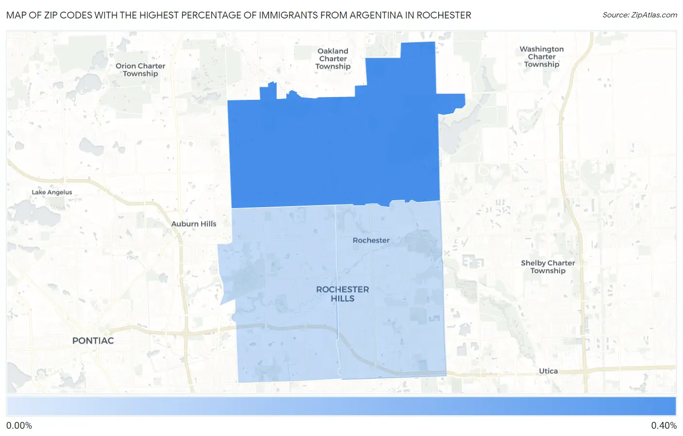 Zip Codes with the Highest Percentage of Immigrants from Argentina in Rochester Map