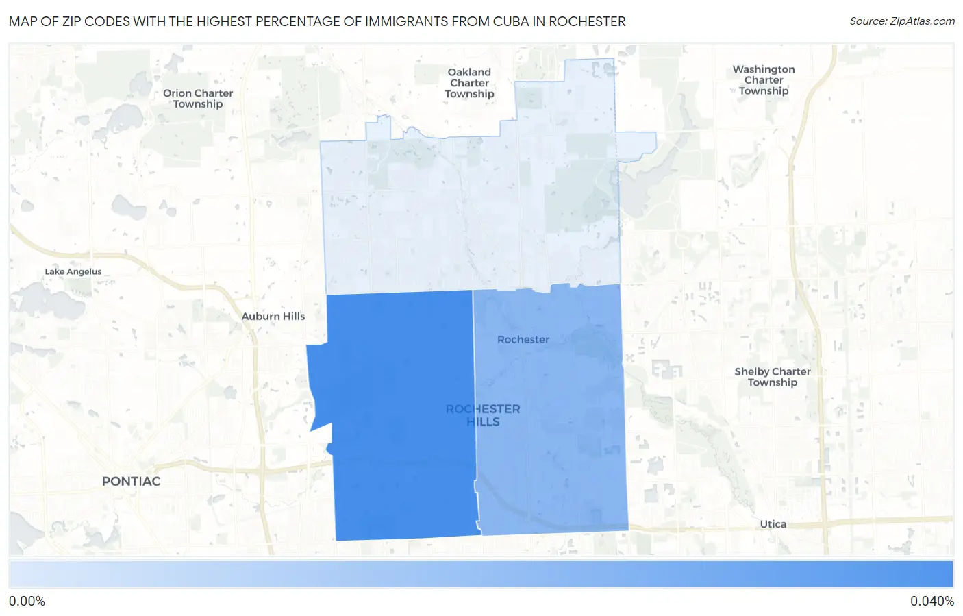 Zip Codes with the Highest Percentage of Immigrants from Cuba in Rochester Map