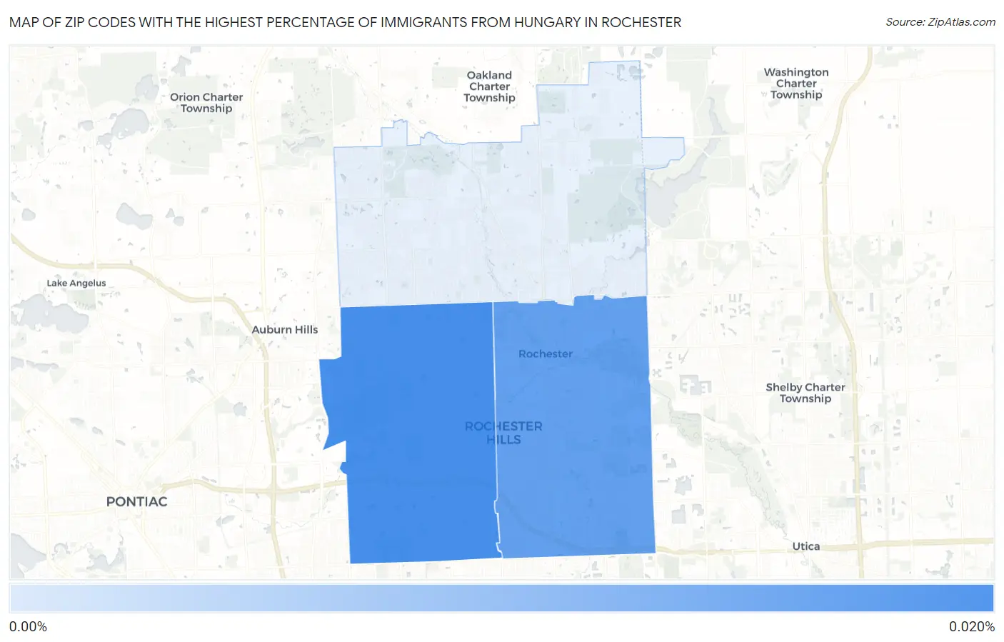 Zip Codes with the Highest Percentage of Immigrants from Hungary in Rochester Map