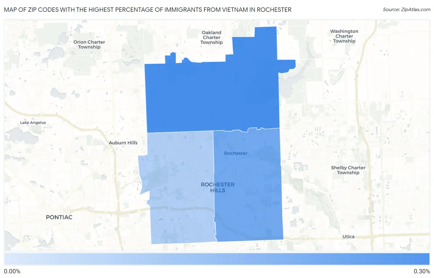 Zip Codes with the Highest Percentage of Immigrants from Vietnam in Rochester Map