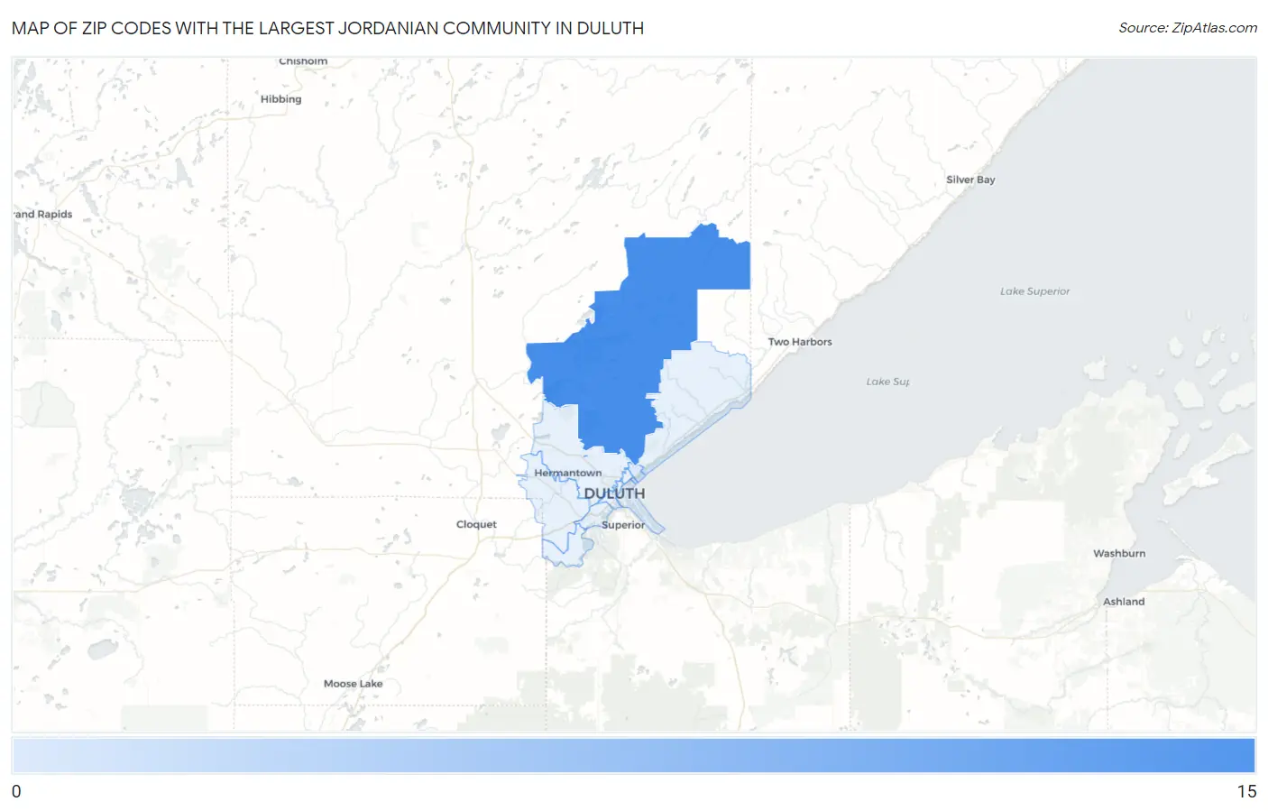 Zip Codes with the Largest Jordanian Community in Duluth Map