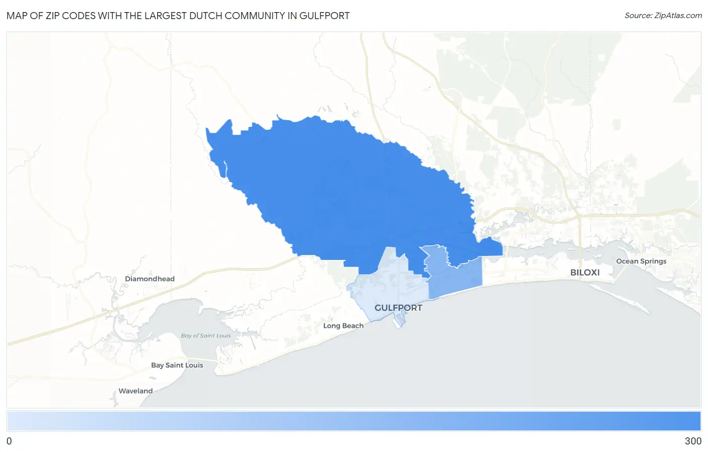 Zip Codes with the Largest Dutch Community in Gulfport Map
