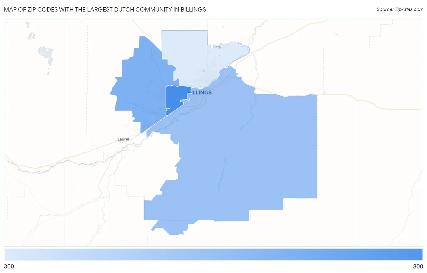 Zip Codes with the Largest Dutch Community in Billings Map