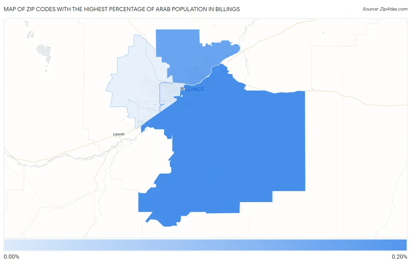 Zip Codes with the Highest Percentage of Arab Population in Billings Map