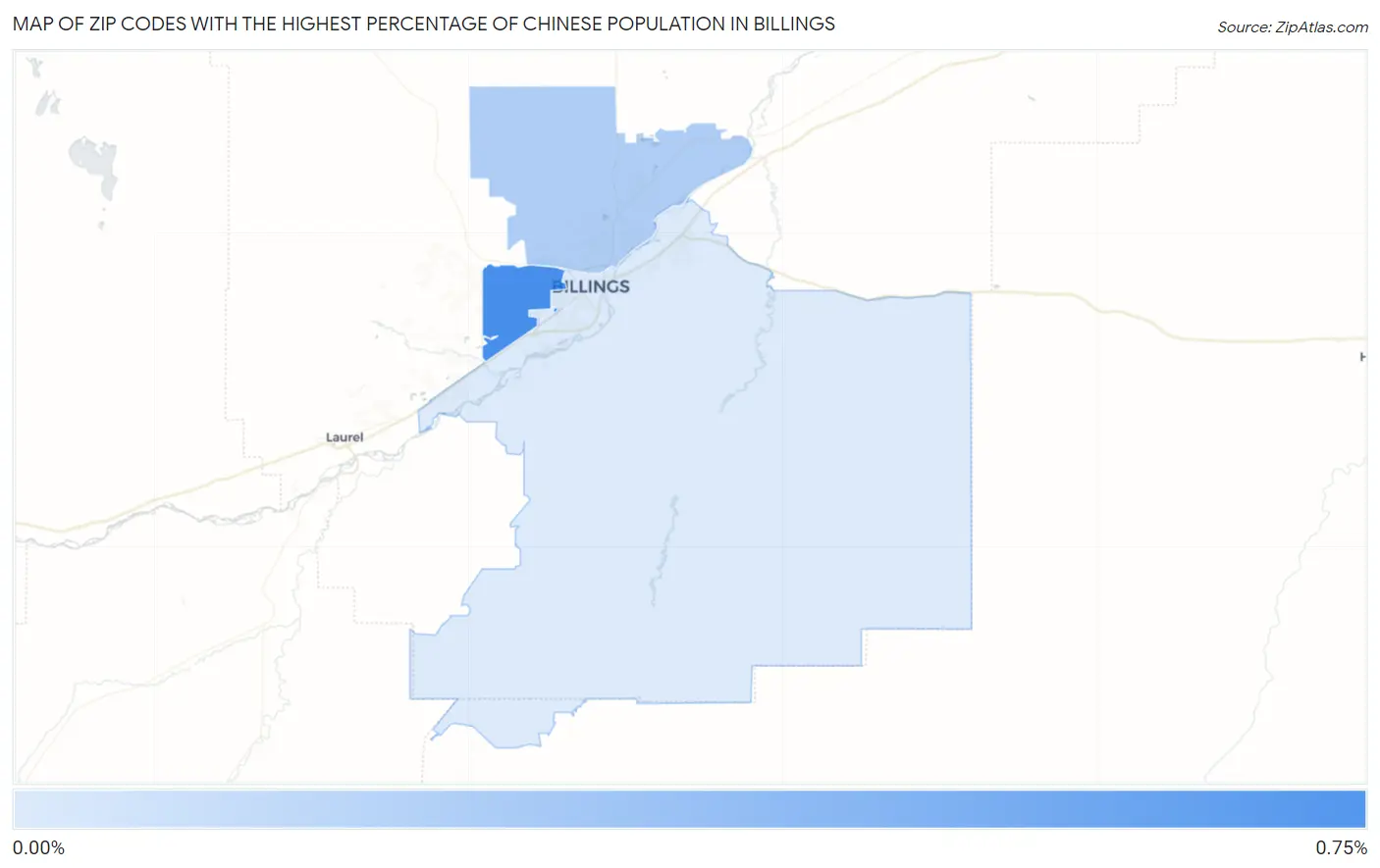 Zip Codes with the Highest Percentage of Chinese Population in Billings Map
