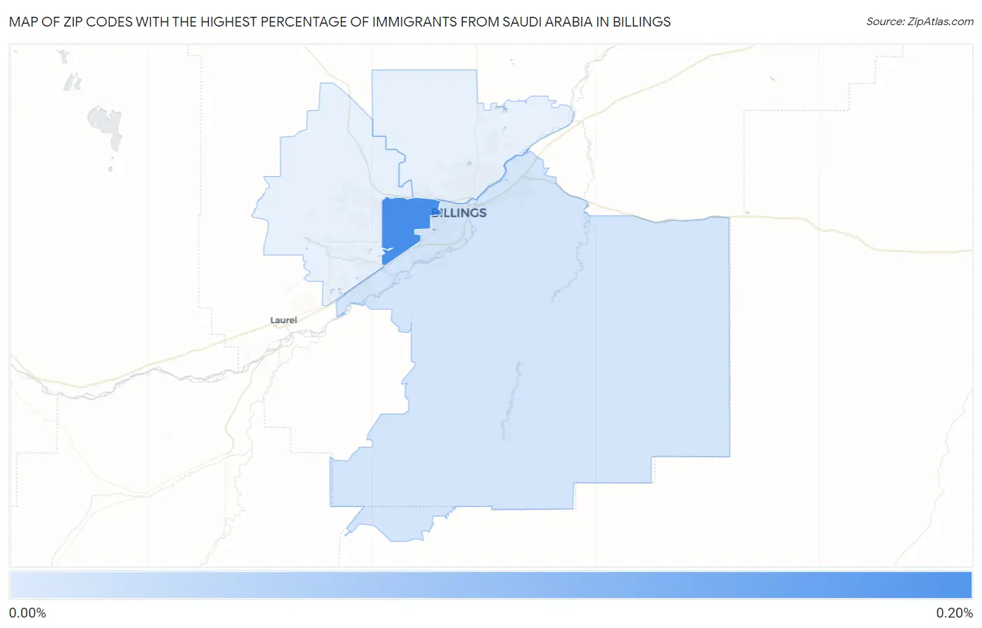 Zip Codes with the Highest Percentage of Immigrants from Saudi Arabia in Billings Map