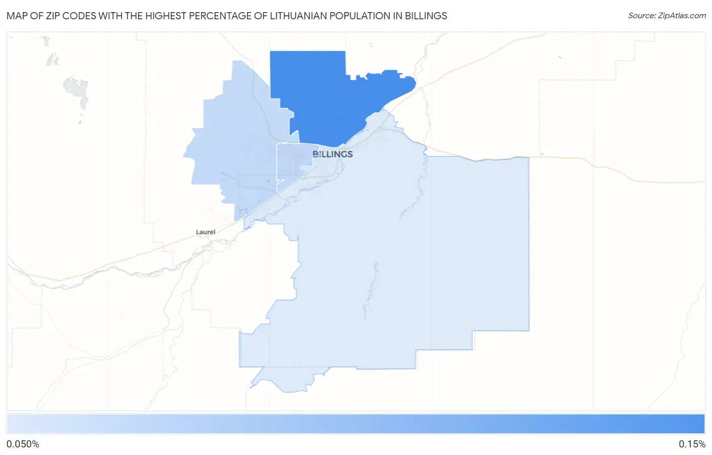 Zip Codes with the Highest Percentage of Lithuanian Population in Billings Map