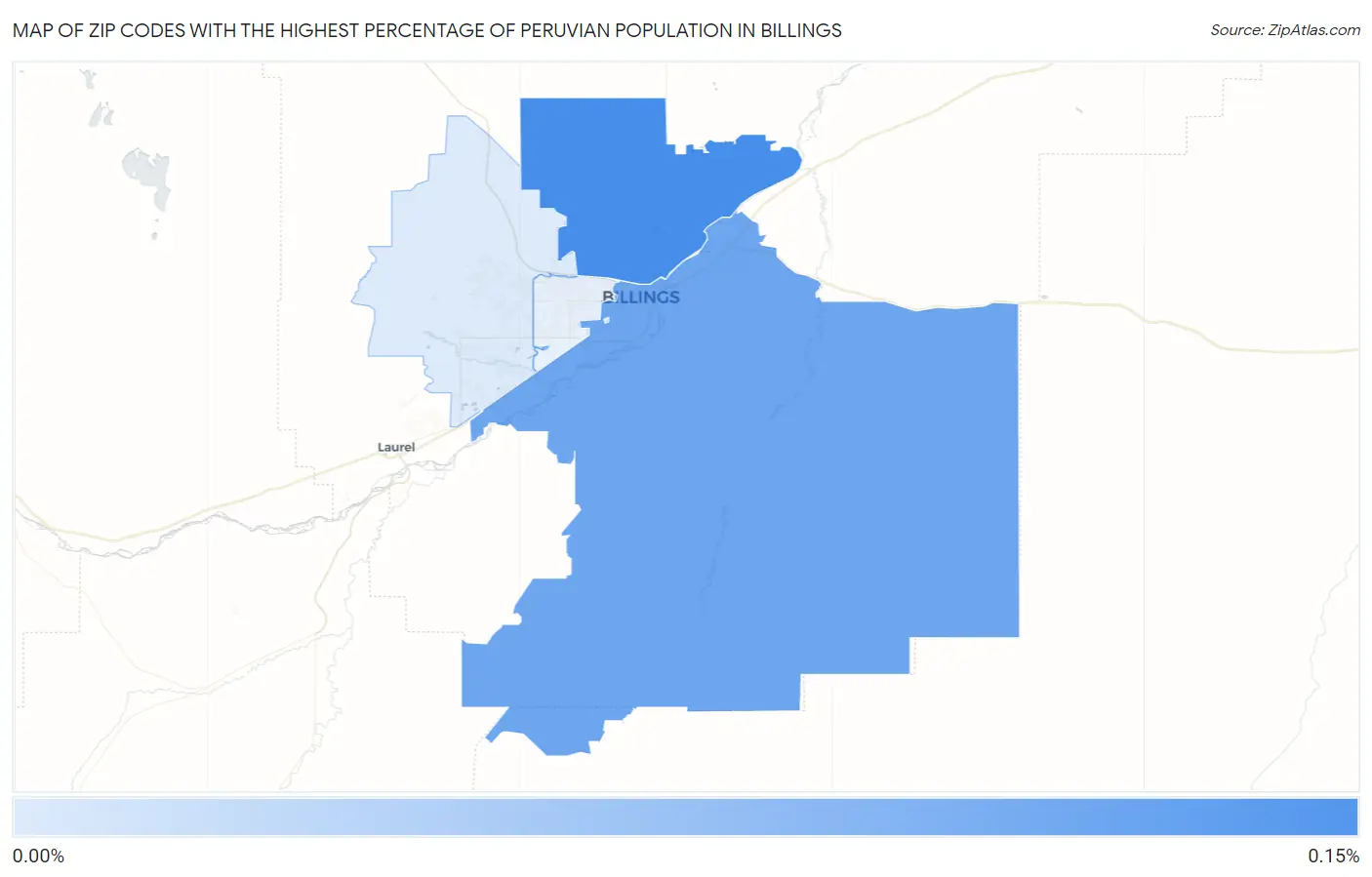 Zip Codes with the Highest Percentage of Peruvian Population in Billings Map