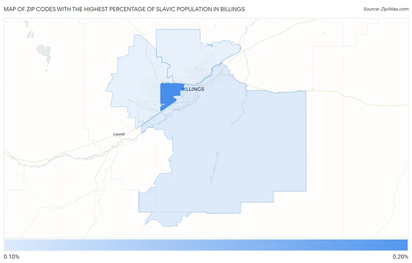 Zip Codes with the Highest Percentage of Slavic Population in Billings Map