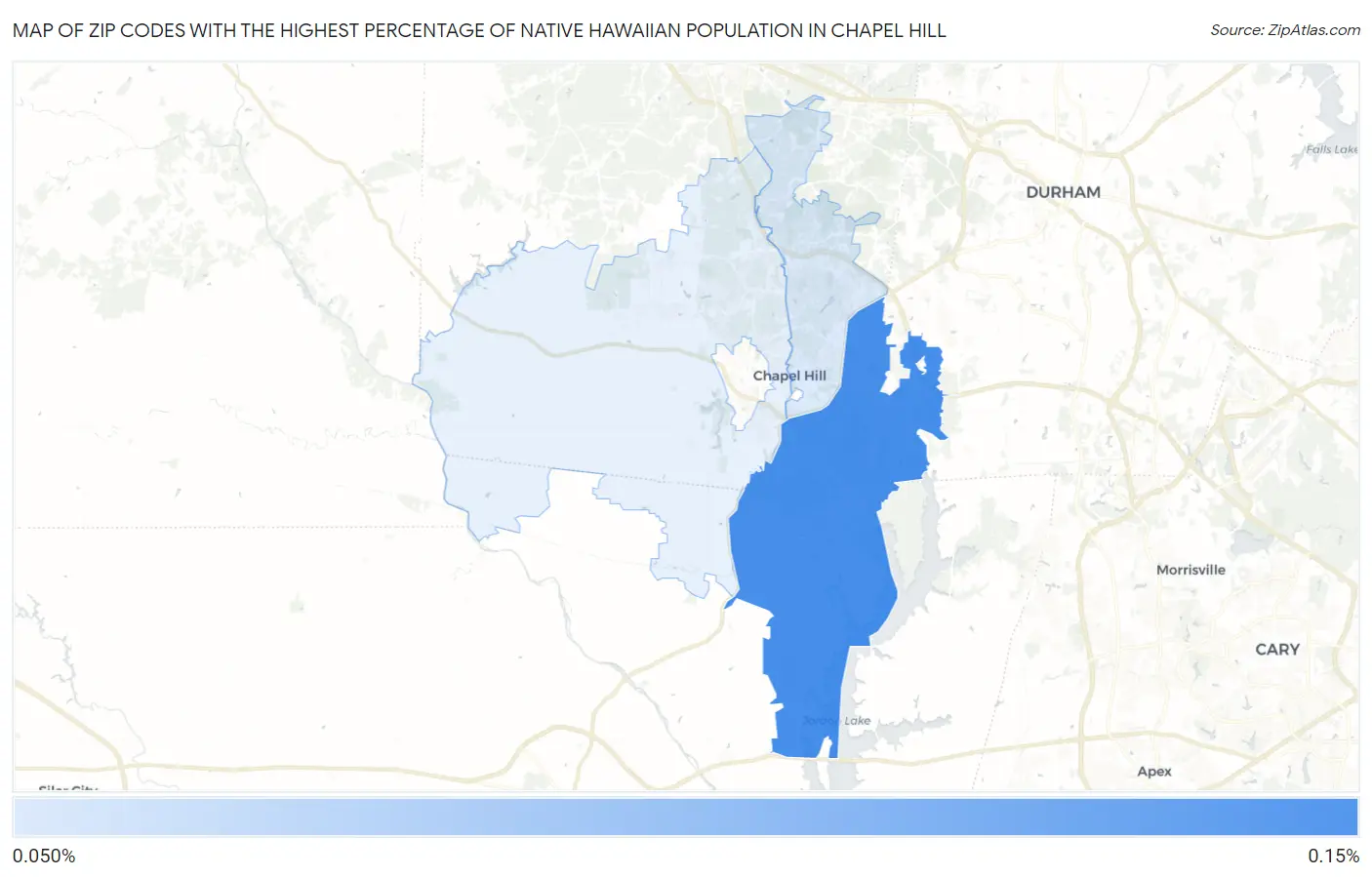 Zip Codes with the Highest Percentage of Native Hawaiian Population in Chapel Hill Map