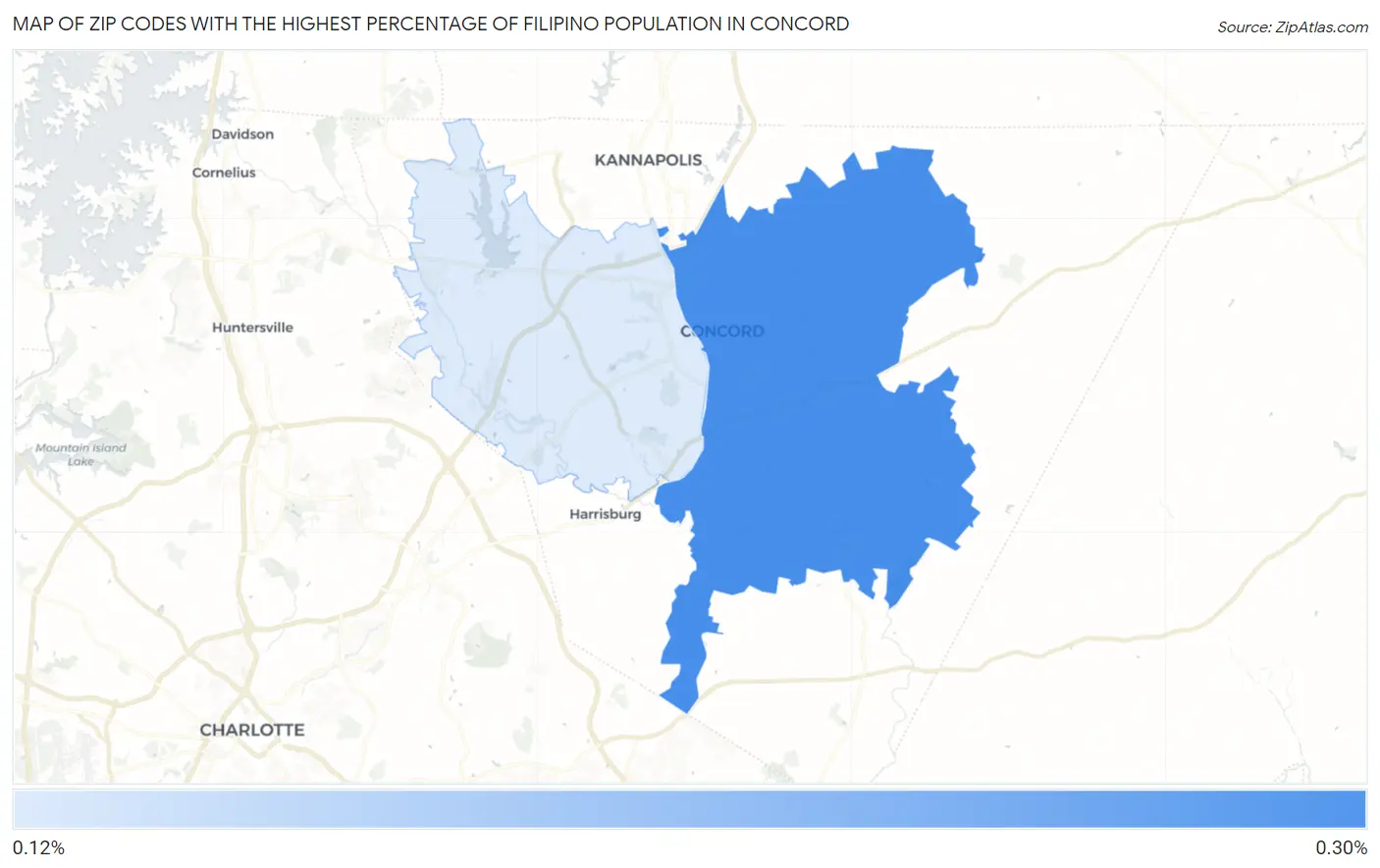 Zip Codes with the Highest Percentage of Filipino Population in Concord Map