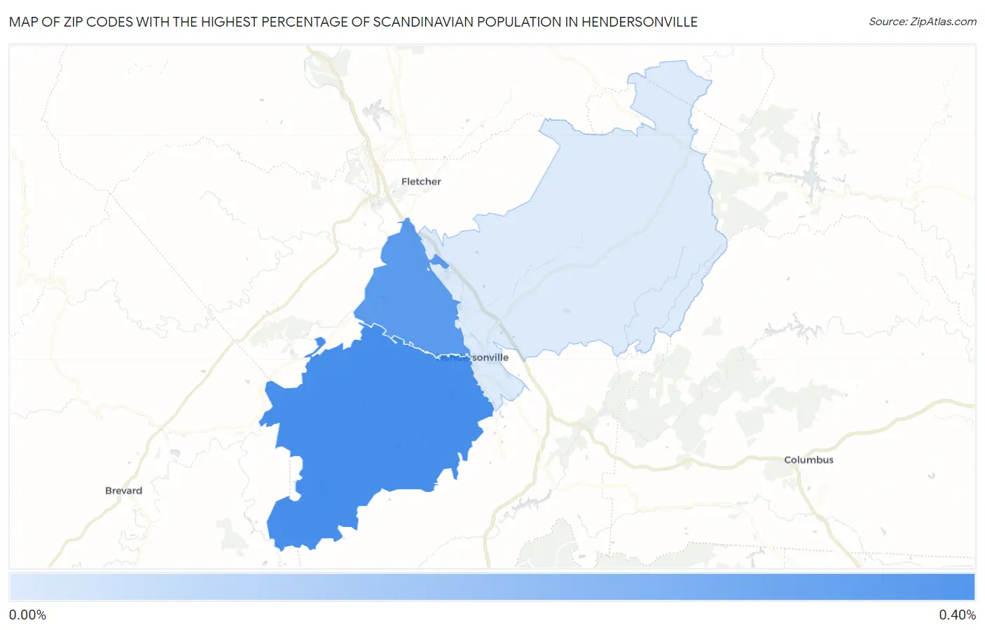 Zip Codes with the Highest Percentage of Scandinavian Population in Hendersonville Map