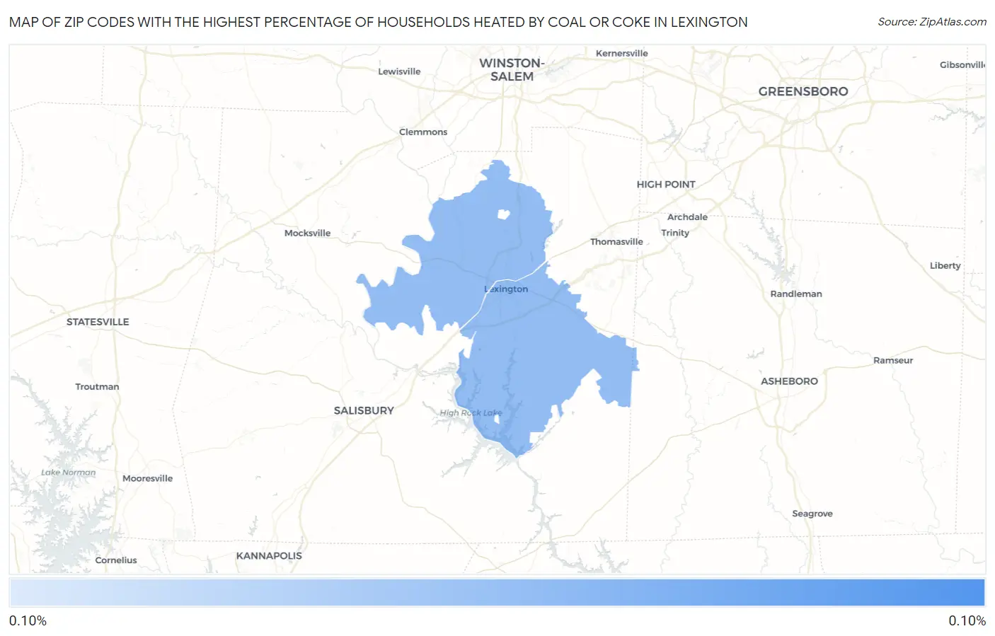 Zip Codes with the Highest Percentage of Households Heated by Coal or Coke in Lexington Map