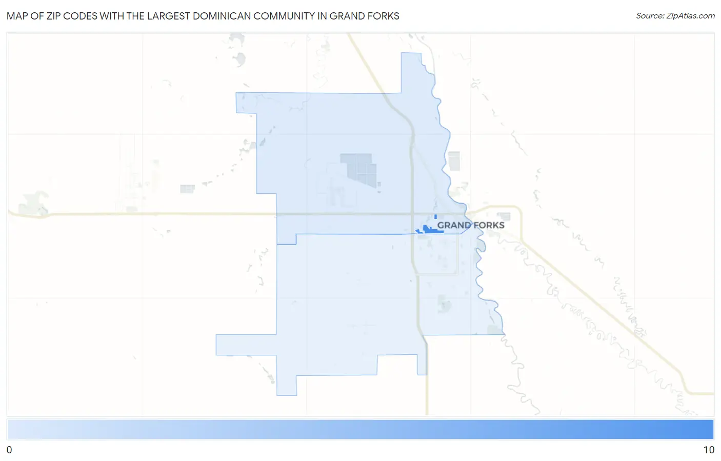 Zip Codes with the Largest Dominican Community in Grand Forks Map