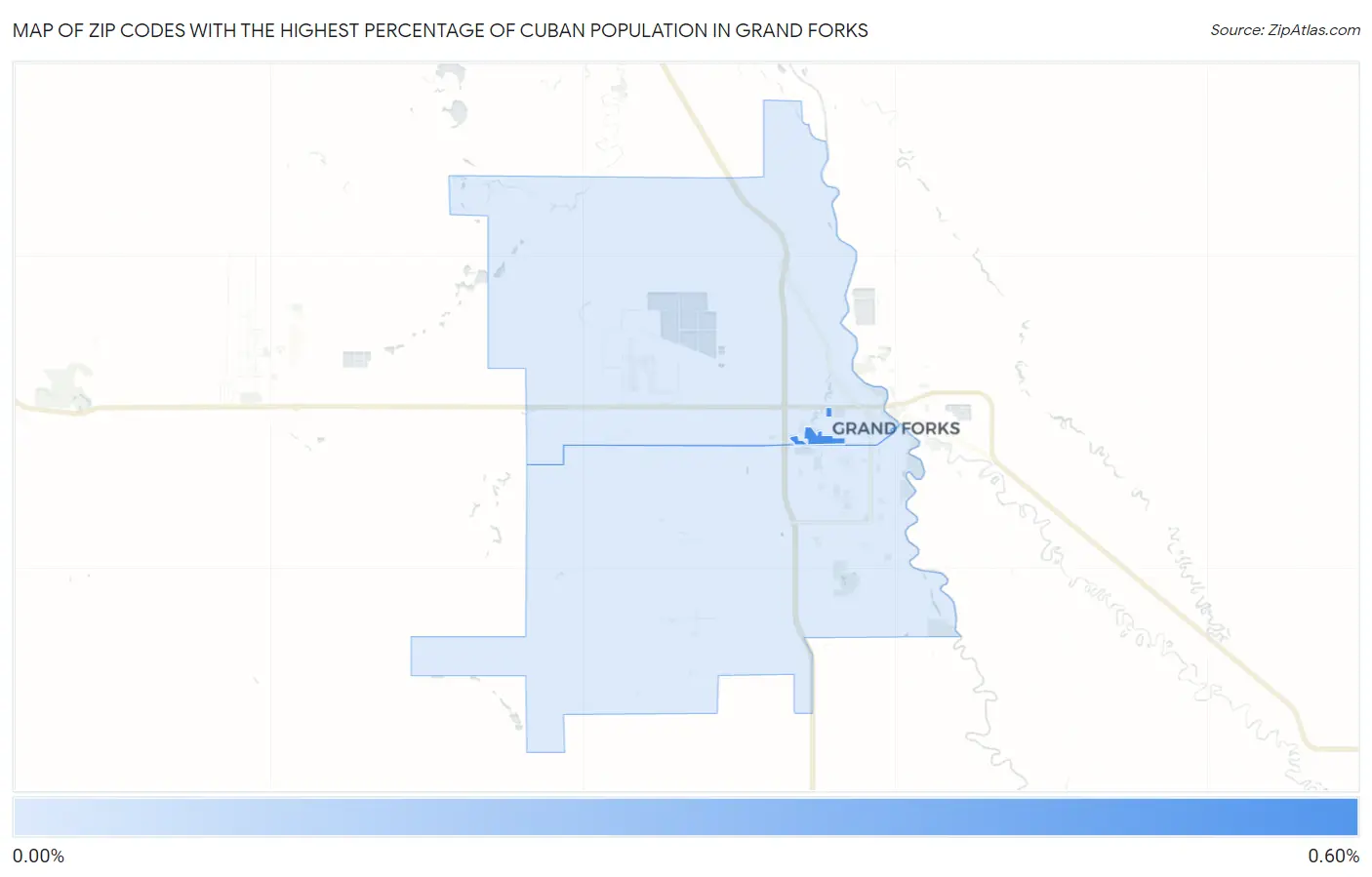 Zip Codes with the Highest Percentage of Cuban Population in Grand Forks Map