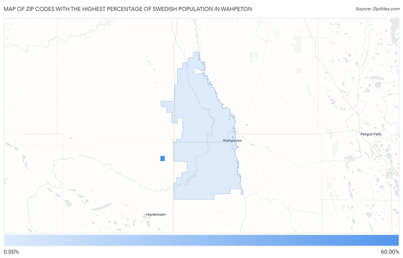 Zip Codes with the Highest Percentage of Swedish Population in Wahpeton Map