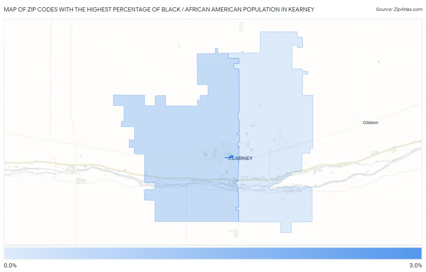 Zip Codes with the Highest Percentage of Black / African American Population in Kearney Map