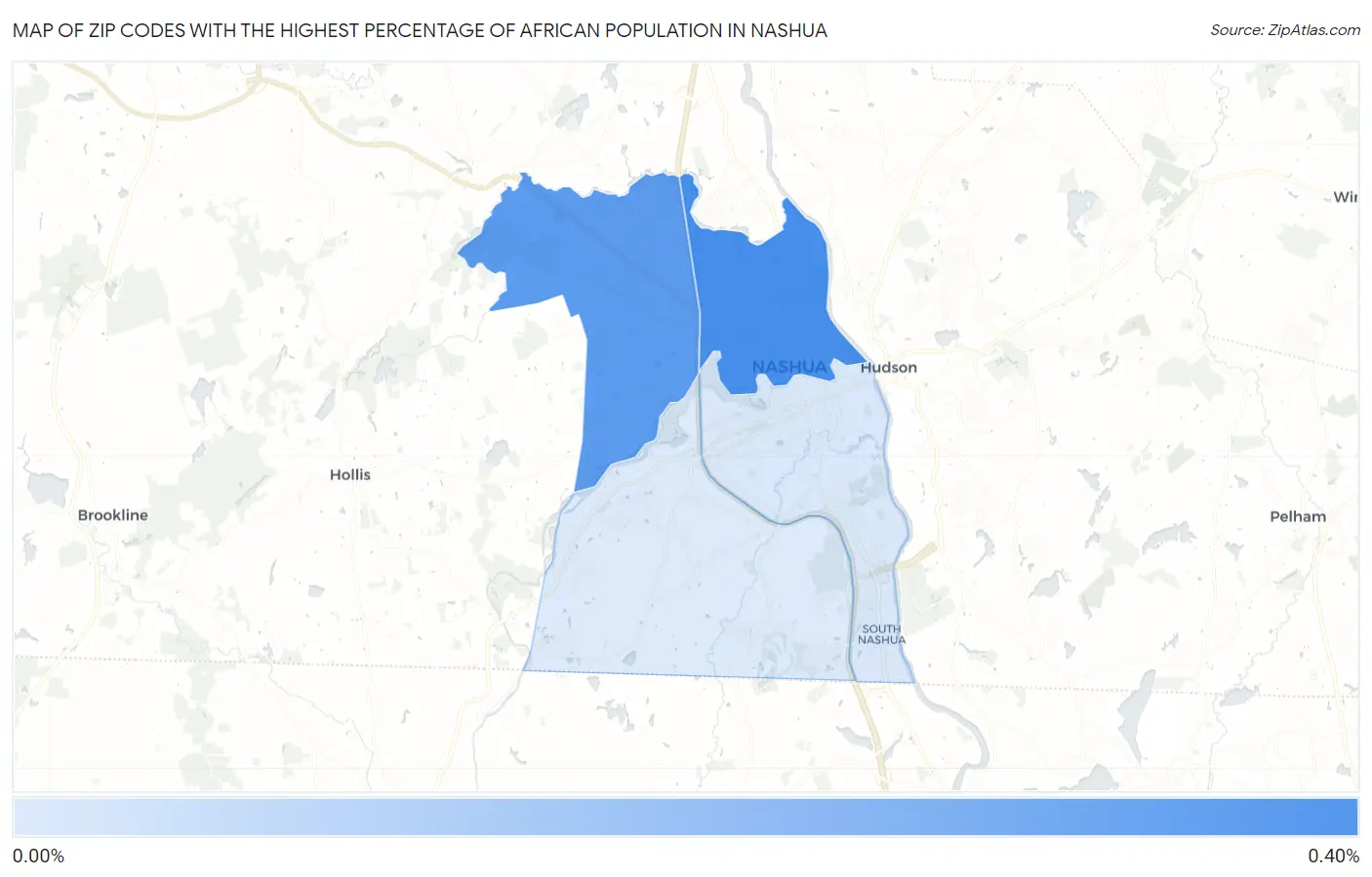 Zip Codes with the Highest Percentage of African Population in Nashua Map