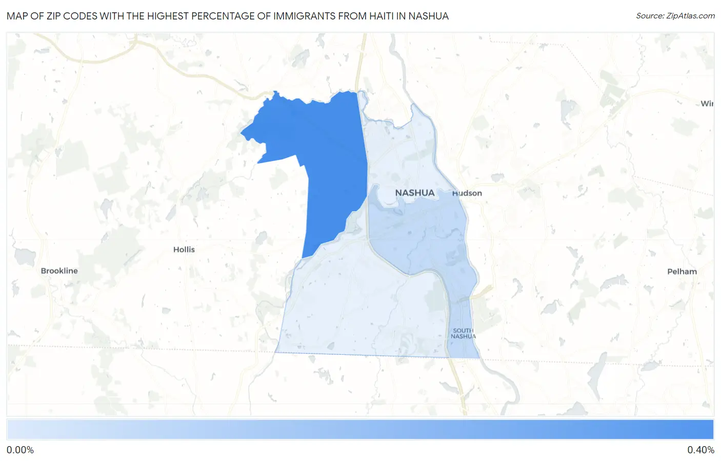 Zip Codes with the Highest Percentage of Immigrants from Haiti in Nashua Map
