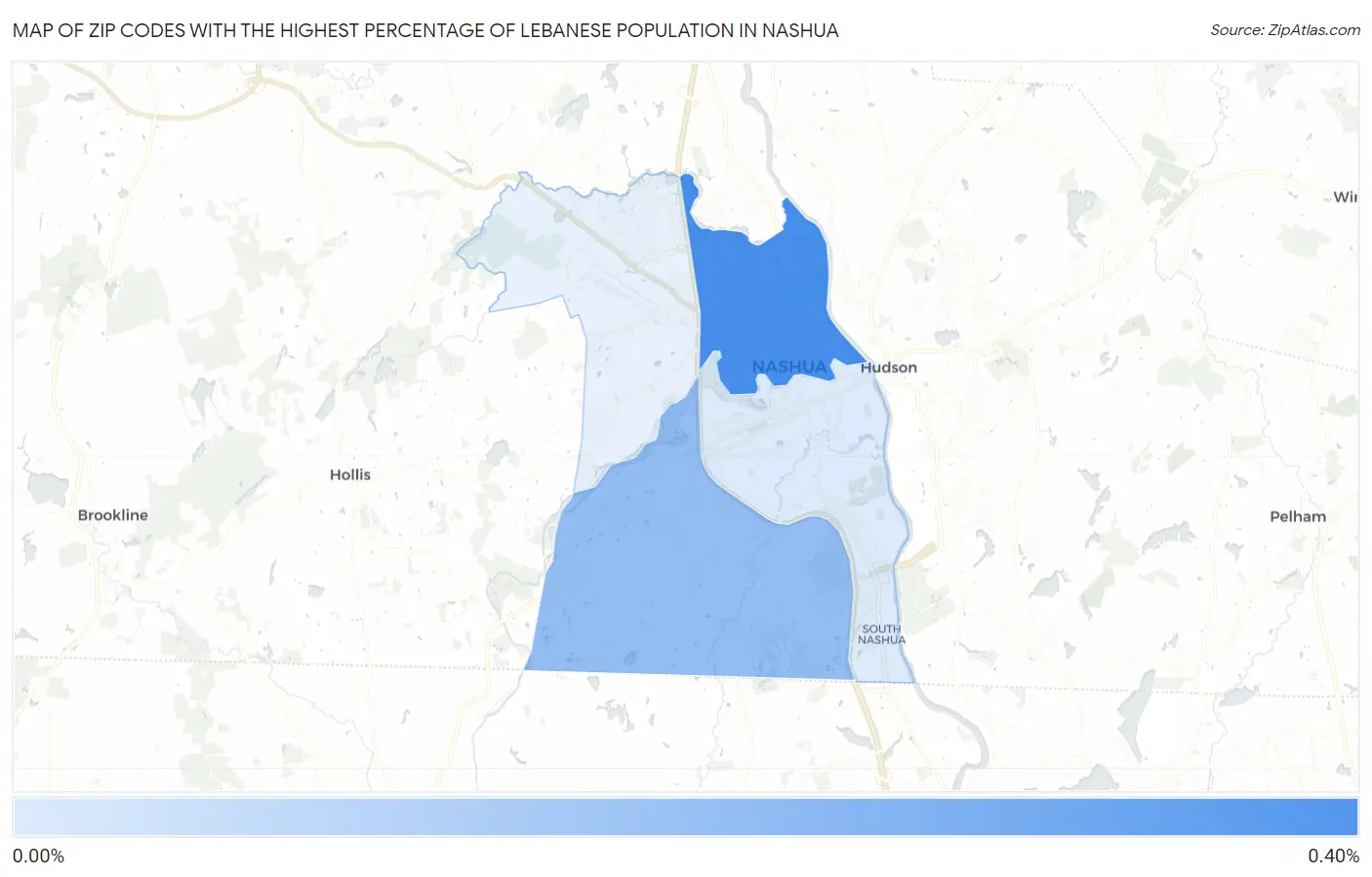 Zip Codes with the Highest Percentage of Lebanese Population in Nashua Map