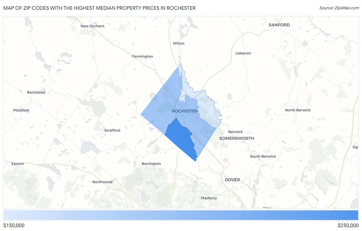 Zip Codes with the Highest Median Property Prices in Rochester Map