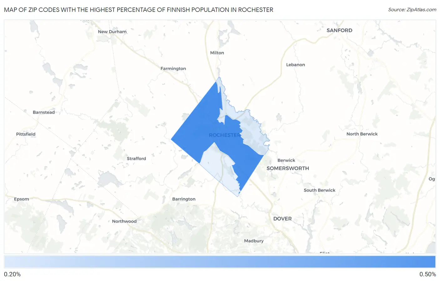 Zip Codes with the Highest Percentage of Finnish Population in Rochester Map