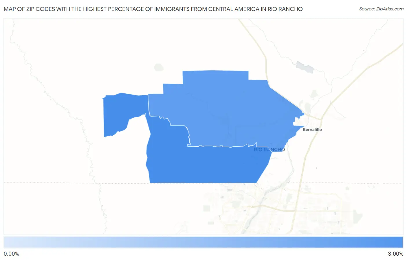 Zip Codes with the Highest Percentage of Immigrants from Central America in Rio Rancho Map
