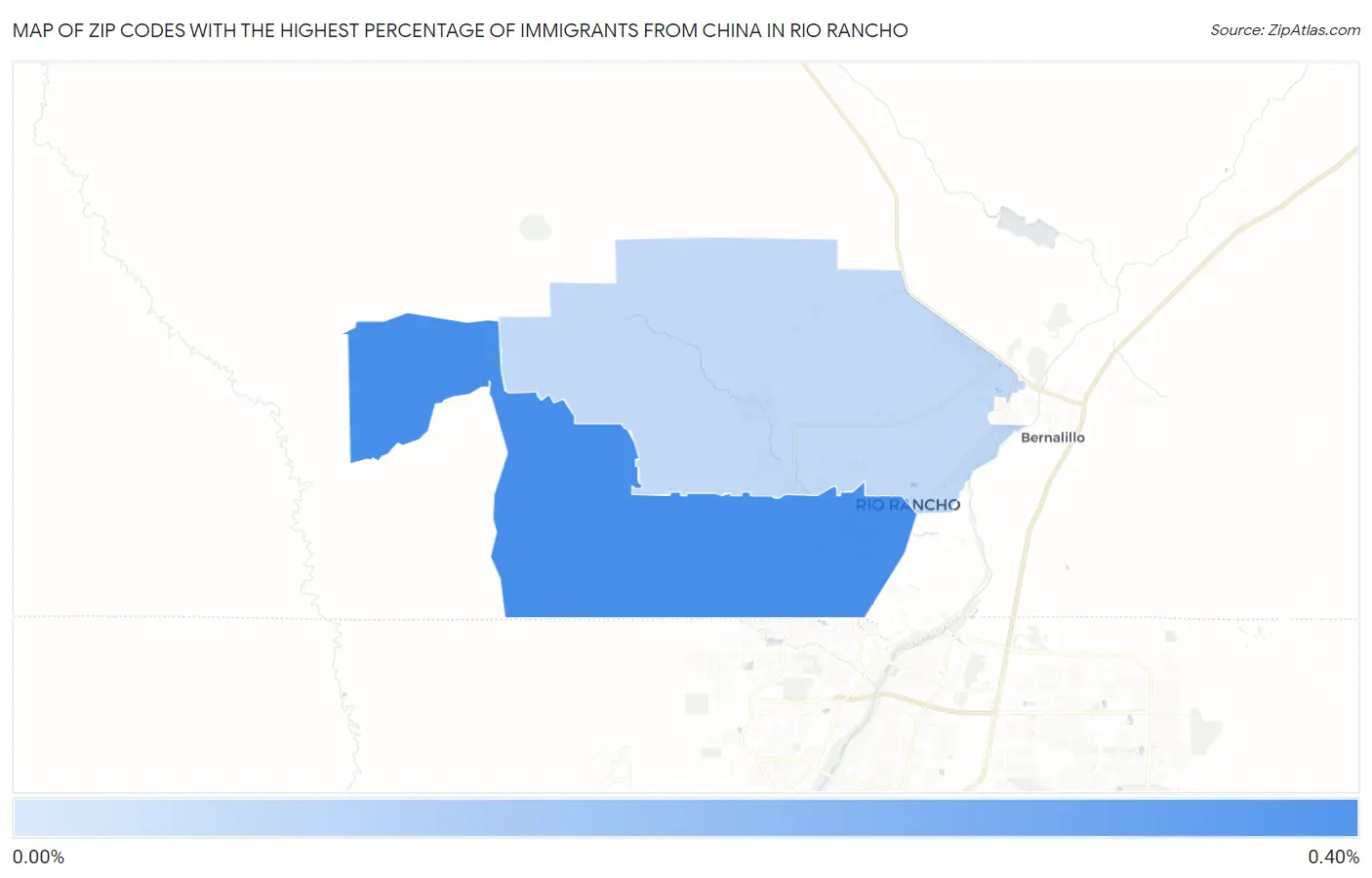 Zip Codes with the Highest Percentage of Immigrants from China in Rio Rancho Map