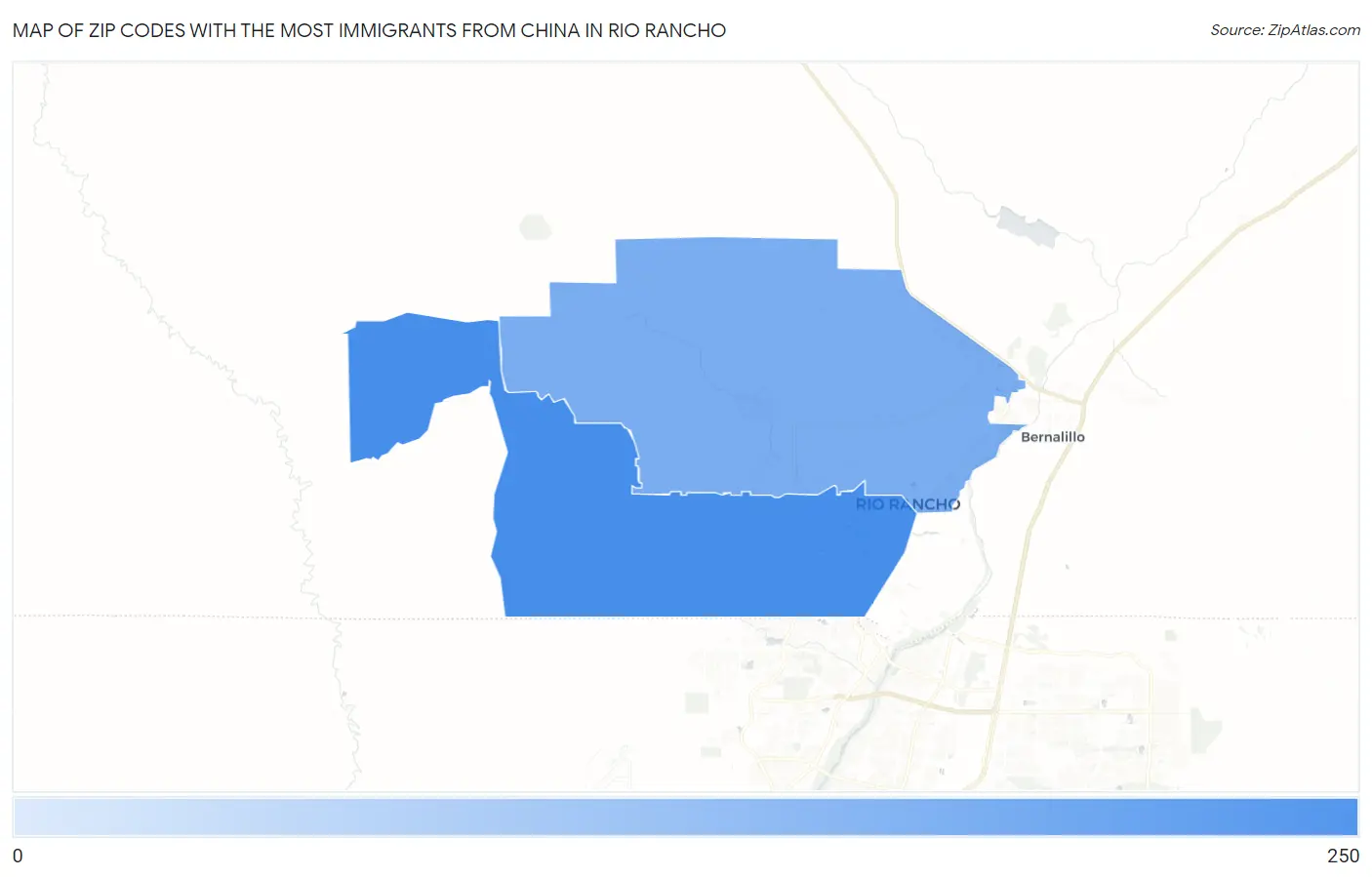 Zip Codes with the Most Immigrants from China in Rio Rancho Map
